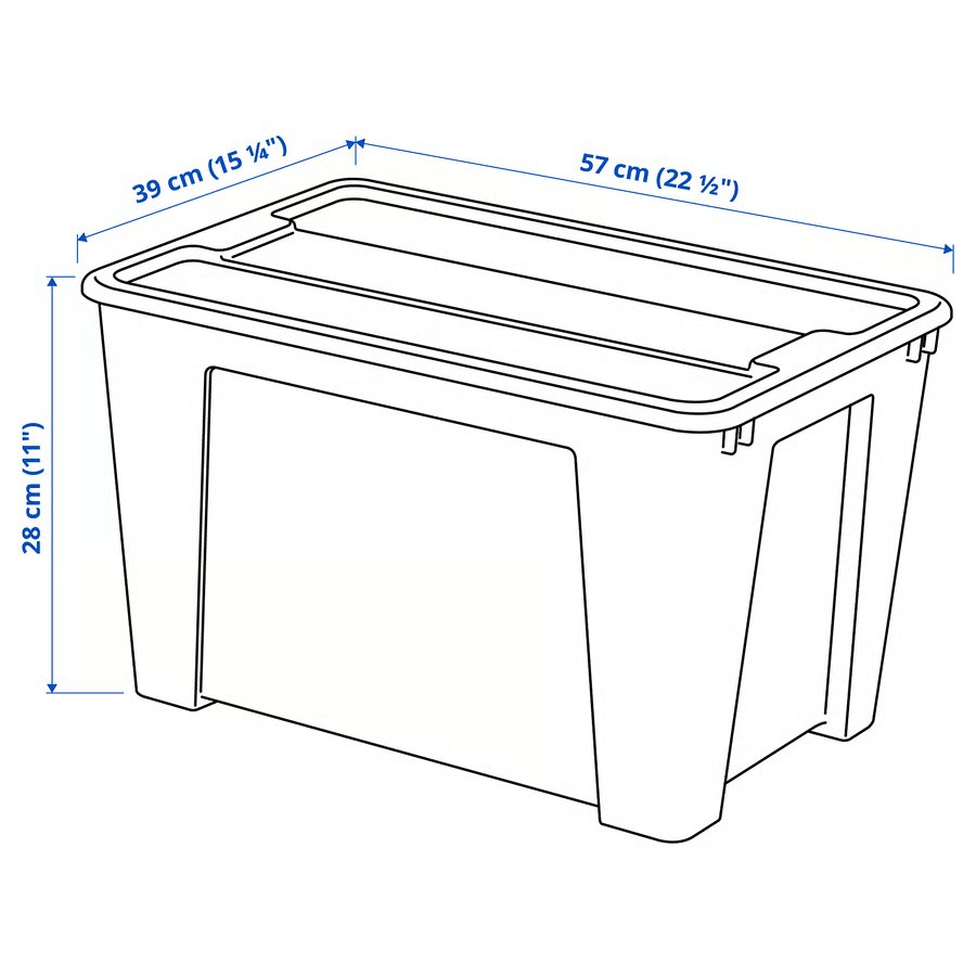 IKEA Caja C/Tapa Transparente (56x39x28cm)/45l SAMLA