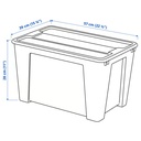 IKEA Caja C/Tapa Transparente (56x39x28cm)/45l SAMLA