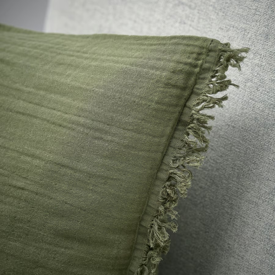 IKEA Funda de Cojín Verde Grisáceo (50x50cm) VALLKRASSING