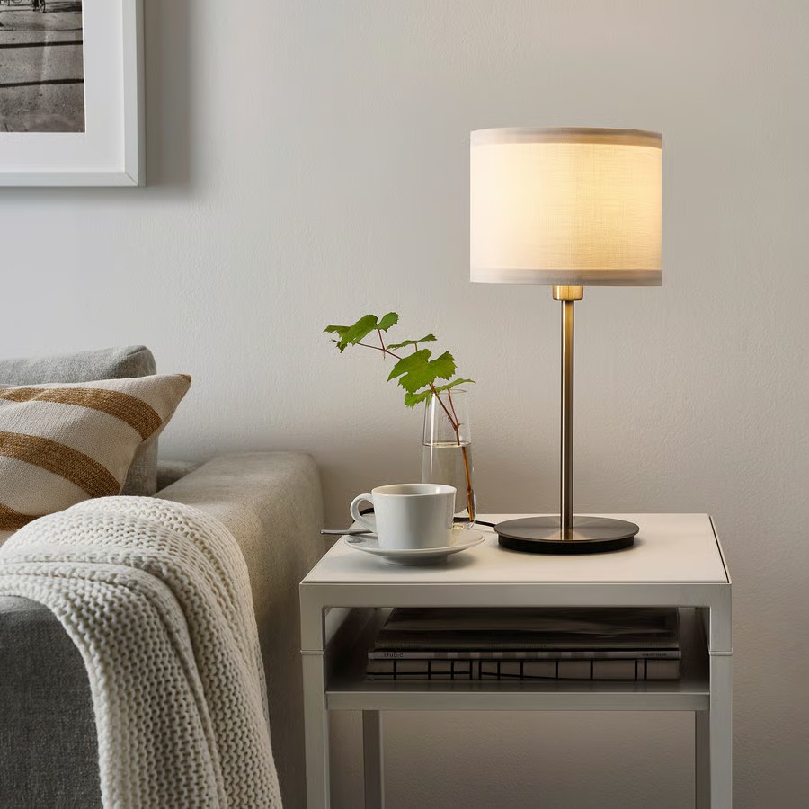 IKEA Lámpara de Mesa Niquelado RINGSTA /SKAFTET (41cm)