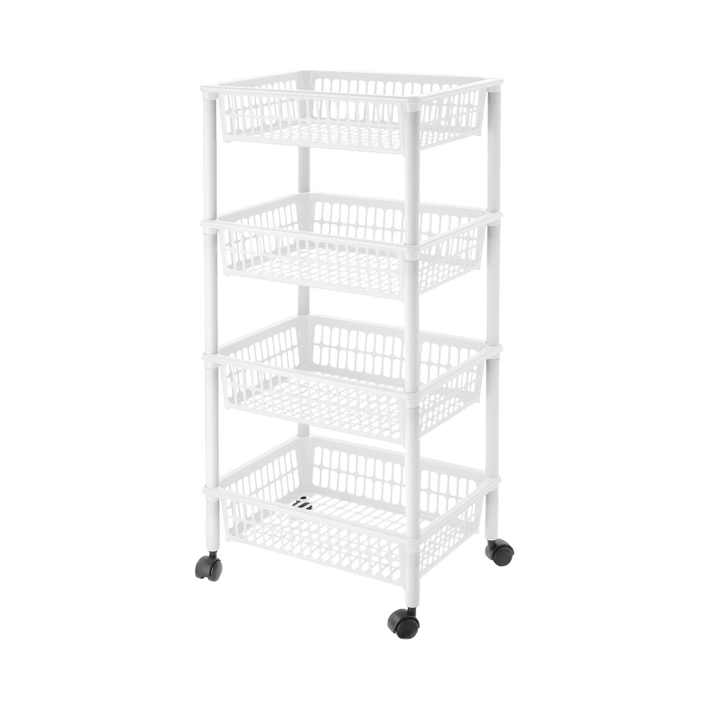 Organizador Plástico de 4 Repisas C/Ruedas MITO 4 TONTARELLI