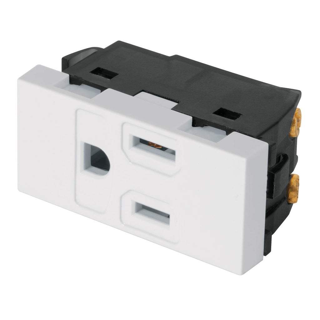 Contactos sencillos 2 polos + tierra, 1 módulo