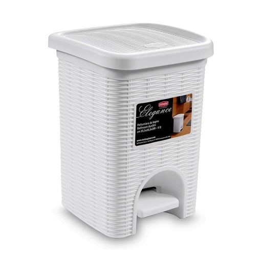 Cesto Plástico 20L C/Tapa y Pedal ELEGANCE STEFANPLAST