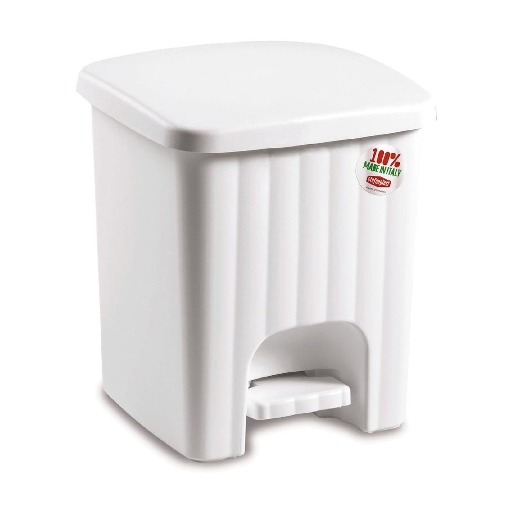Cesto Plástico Cuadrado C/Tapa y Pedal ELEGANCE STEFANPLAST (4,5L)