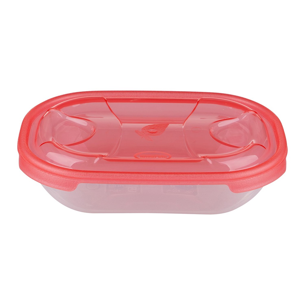 Contenedor Plástico Para Alimentos Rectangular Con Tapa Color crema 0,5L