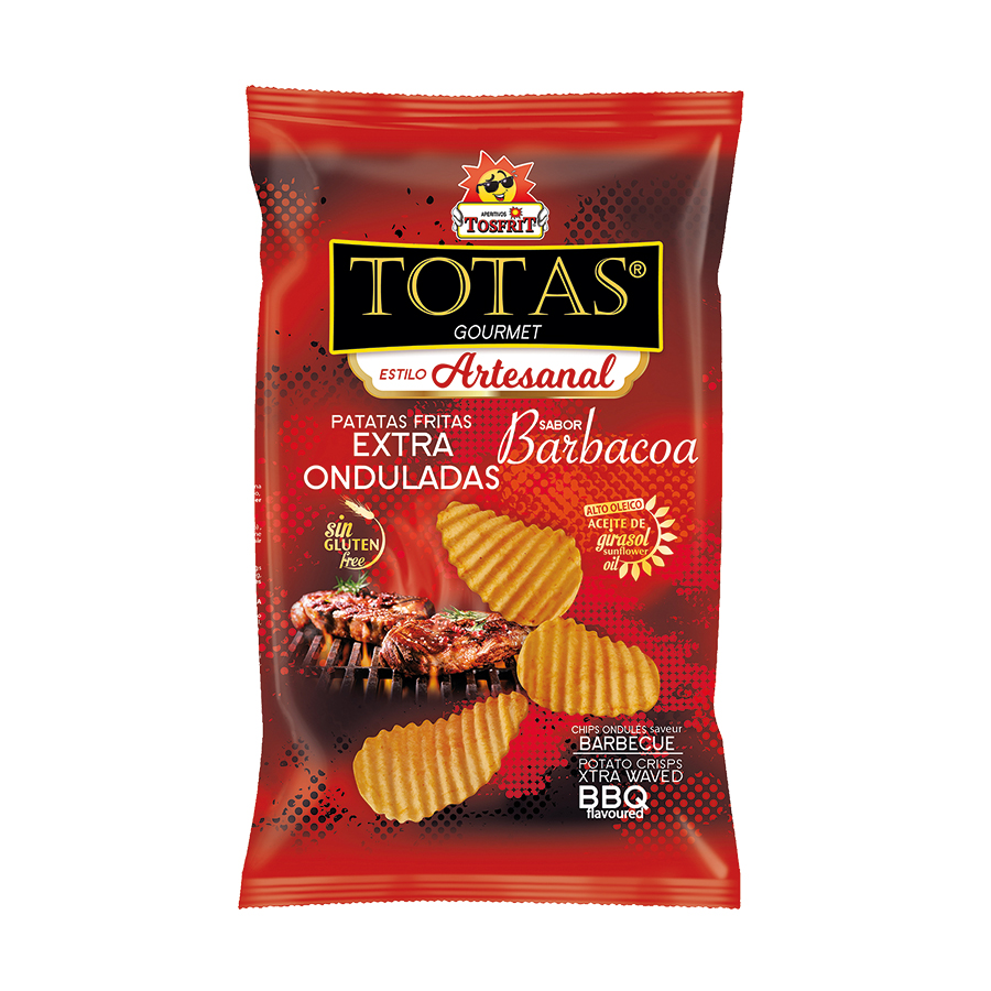 Patatas Fritas Extra Onduladas Sabor Barbacoa TOTAS TOSTFRIT (130g)