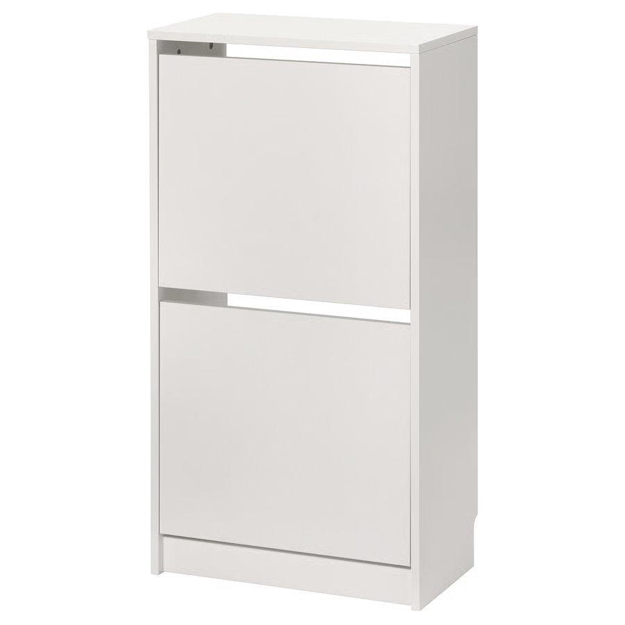 IKEA Zapatero de 2 Compartimentos, Blanco (49x28x93cm) BISSA