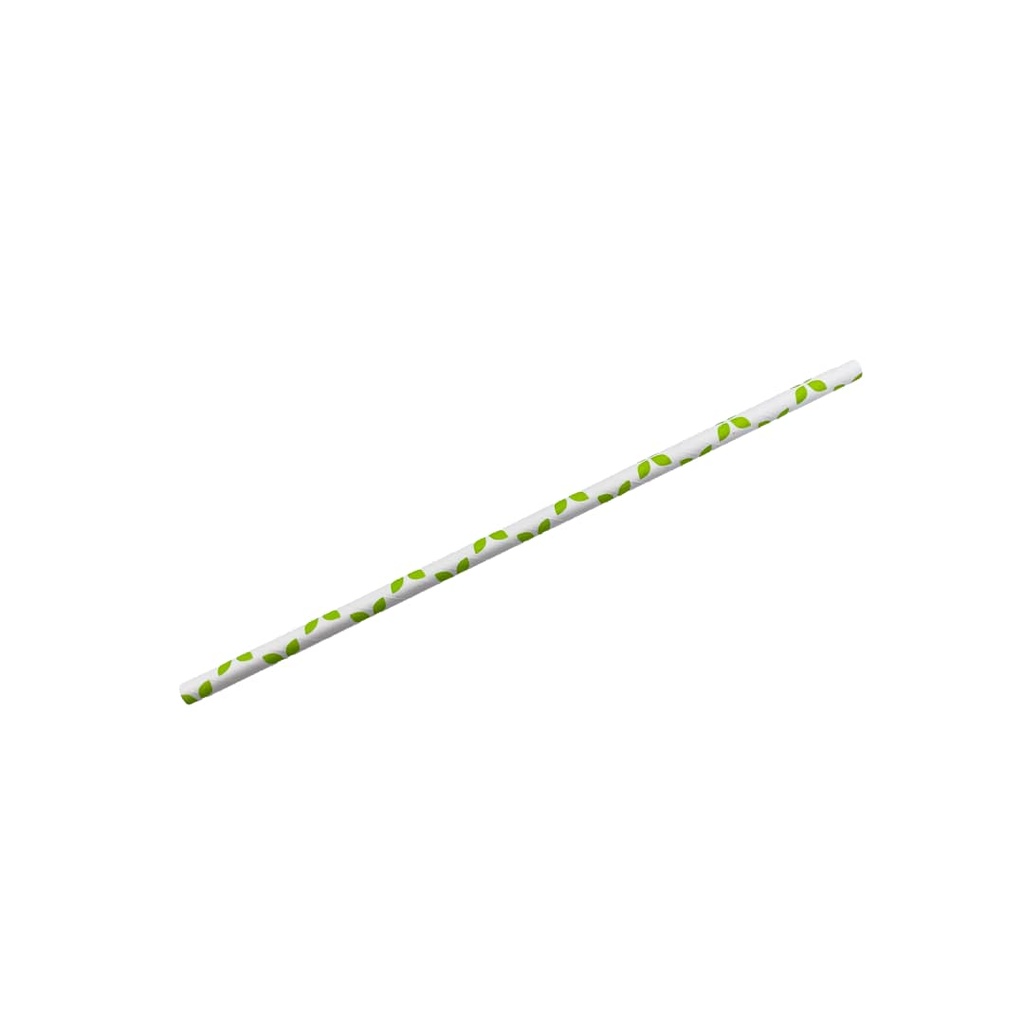 Absorbente de papel blanco con hojas verdes recto, (250u x 40paq) de 6x200mm