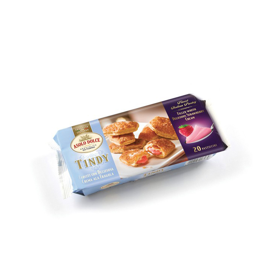 Dulce de Hojaldre Relleno C/Crema de Fresa TINDY/ASOLO DOLCE (110g)