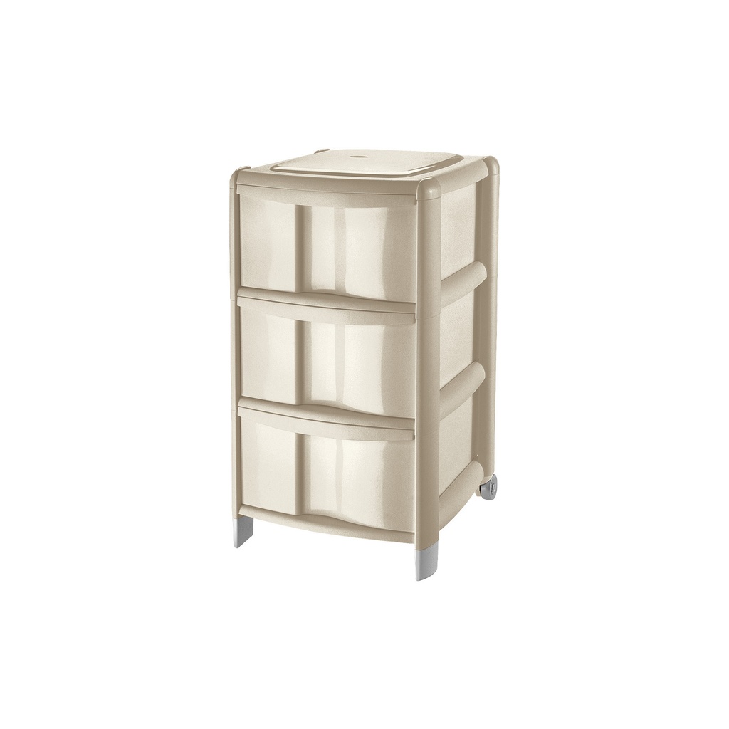 Organizador Plástico de 3 Gavetas BAMBÚ TONTARELLI