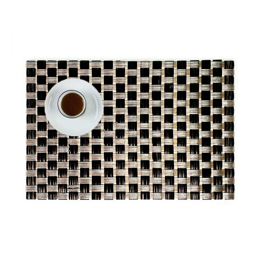 Doyle de PVC color negro tejido a cuadros 45x33cm