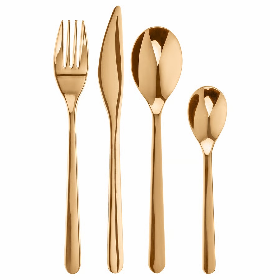 IKEA Cubertería Rosa Dorado 24 Piezas FÖRNUFT