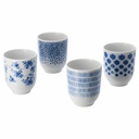 IKEA Vaso C/Motivos Azul (22cl)/4ud ENTUSIASM