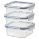 IKEA Bote C/Tapa Cuadrado 750ml/3ud  IKEA 365+