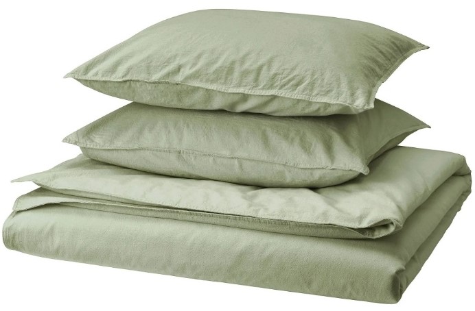 IKEA Funda Nórdica+2 Fundas Almohada/Verde Gris ÄNGSLILJA