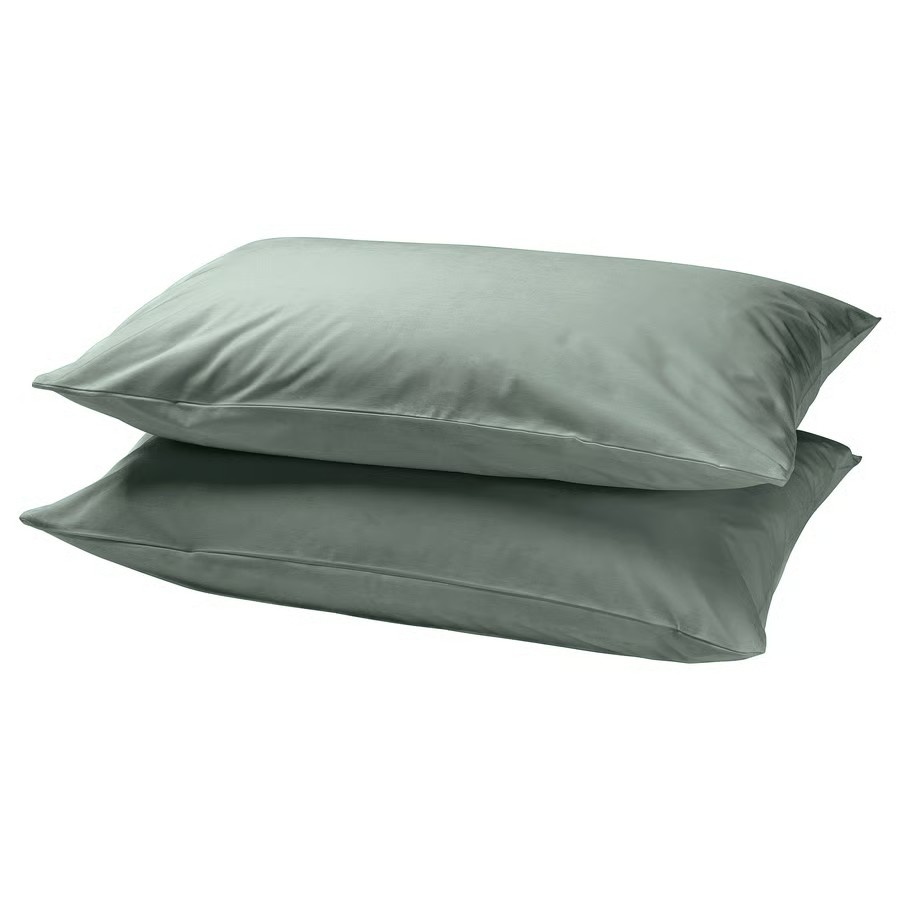 IKEA Funda P/Almohada Verde Grisáceo (40x75cm)/2ud DVALA