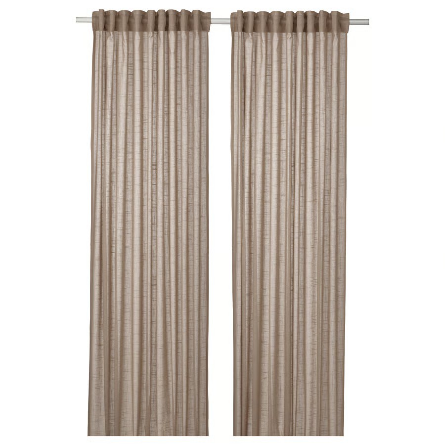 IKEA Visillo Beige C/Cinta de Fruncir (145x300cm)/2ud SILVERLÖNN