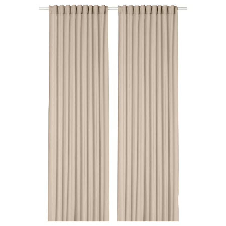 IKEA Visillo Beige C/Cinta de Fruncir (145x300cm) ROSENROBINIA