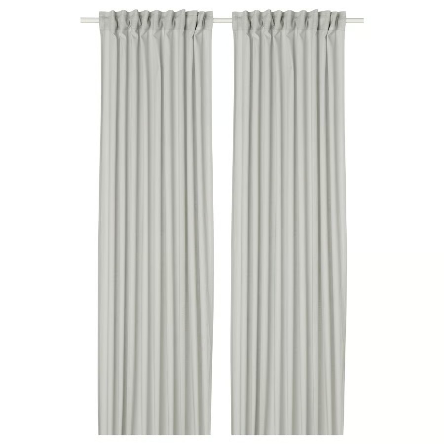 IKEA Visillo Gris Claro C/Cinta de Fruncir (145x300cm)/2ud SILVERLÖNN