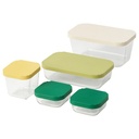 IKEA HAVSTOBIS Recipiente alimento con tapa cinco piezas