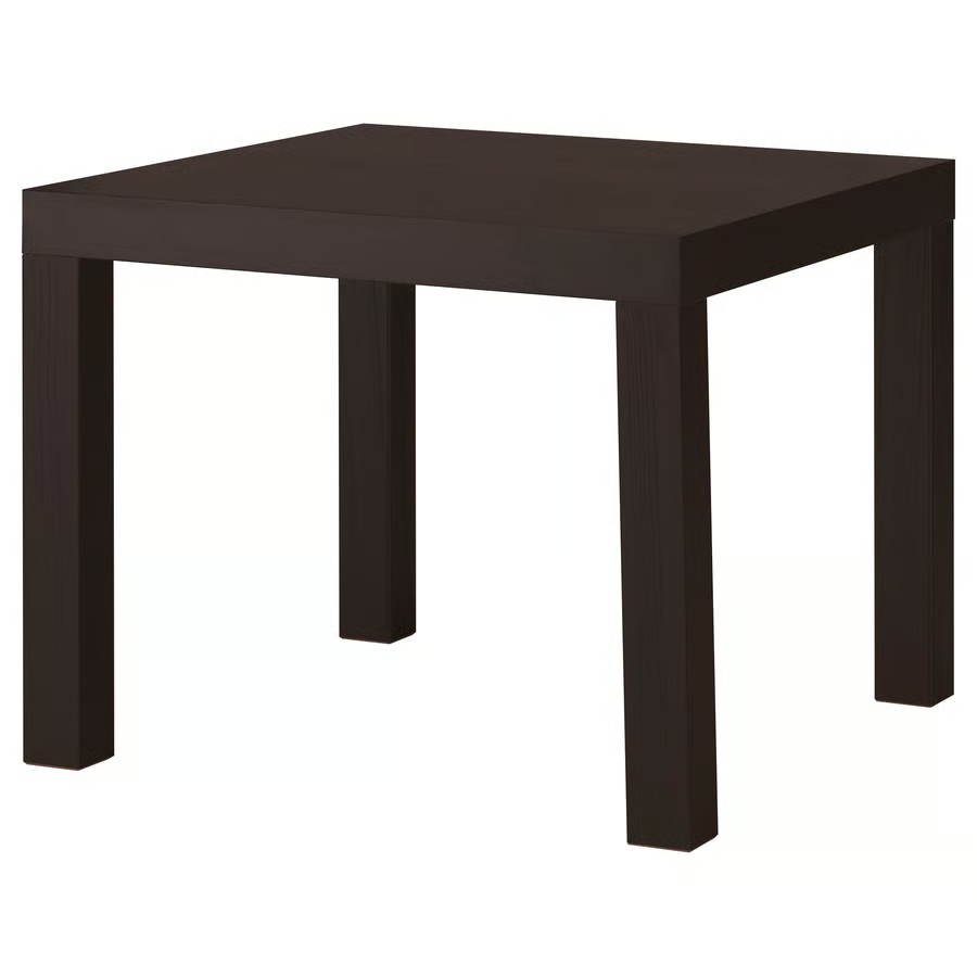 IKEA LACK Mesa auxiliar negro y marrón 55x55cm
