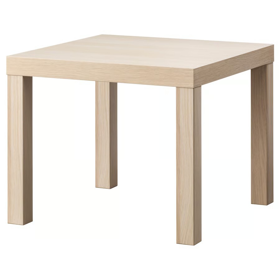 IKEA LACK Mesa auxiliar roble tinte blanco 55x55cm