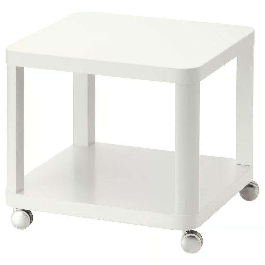 IKEA TINGBY Mesa auxiliar con ruedas blanca 50x50cm