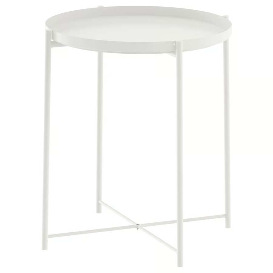 IKEA GLADOM Mesa auxiliar blanca 45x53cm
