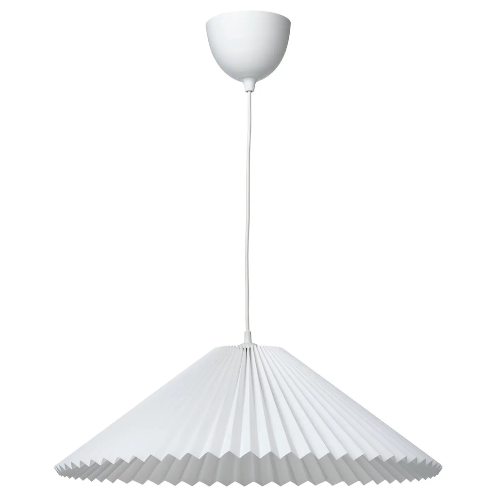IKEA Lámpara Colgante Plisado C/Montura Blanca HAVSDJUP/KUDDLAVA (59cm)