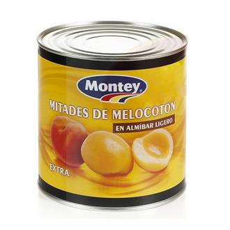 Mitades de Melocotón en Almíbar Ligero MONTEY (3kg)