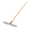 Rastrillo recto de 16 dientes, mango de 60", Truper