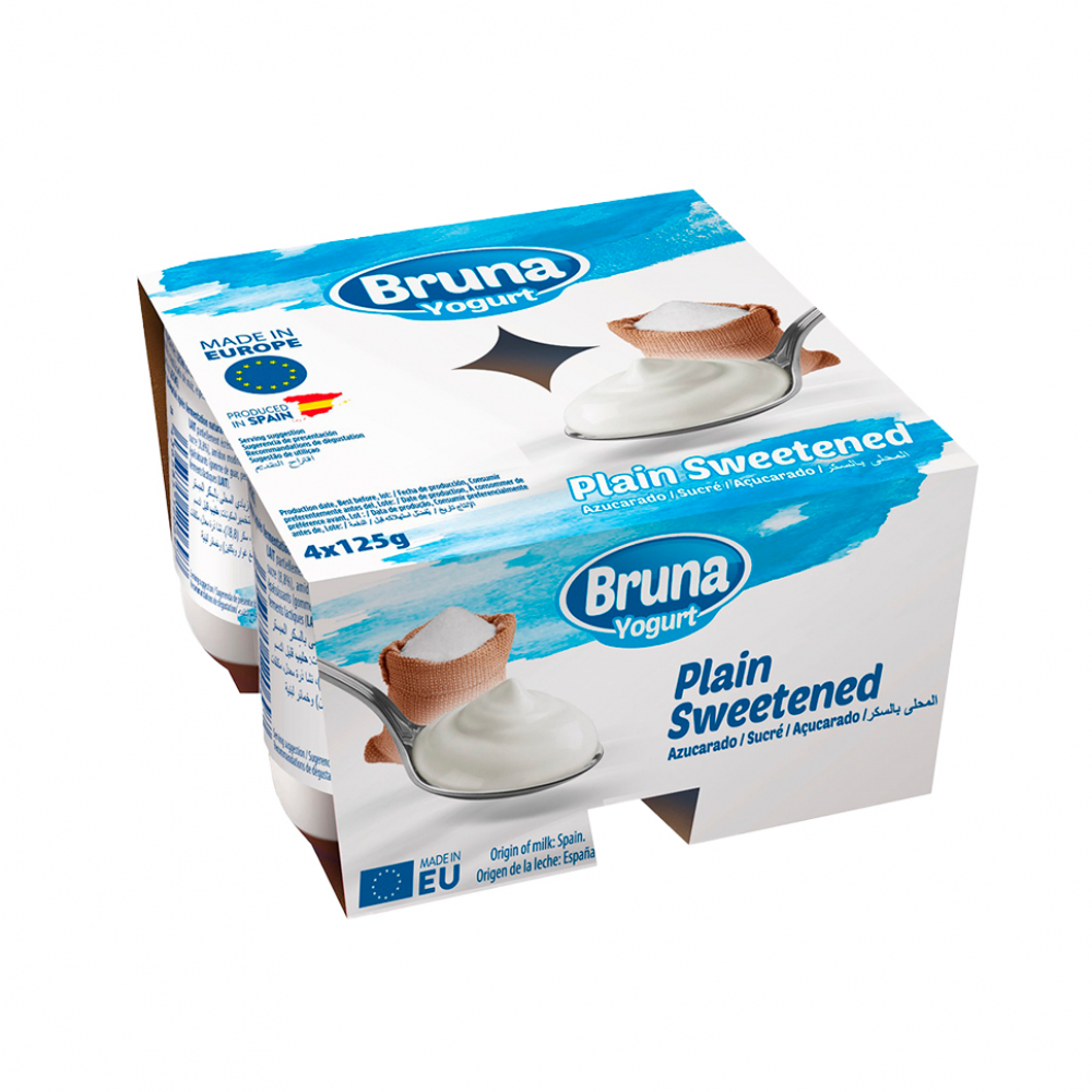 Postre Lácteo Natural Azucarado BRUNA YOGURT (4 x 125g)