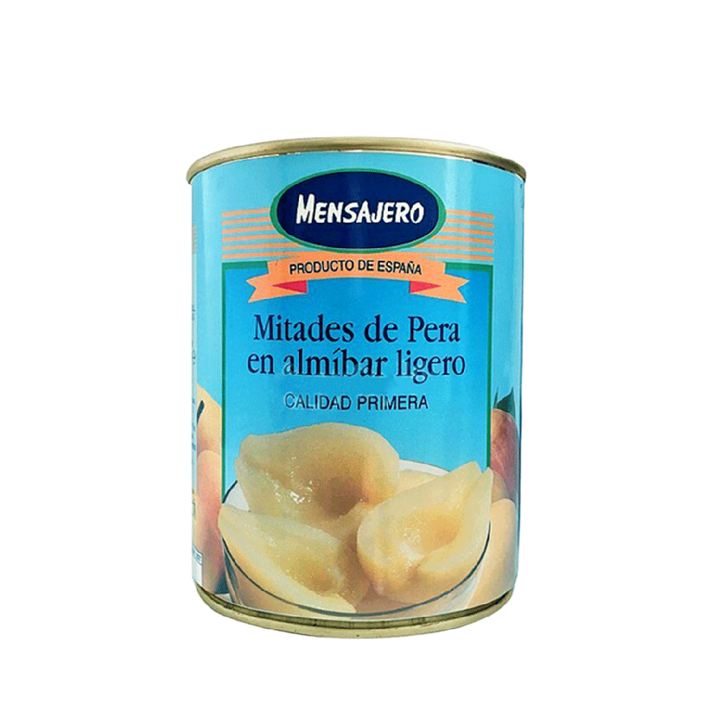 Peras en Mitades en Almíbar Ligero MENSAJERO (840g)