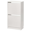 IKEA Zapatero de 2 Compartimentos, Blanco (49x28x93cm) BISSA