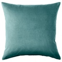 IKEA Funda de Cojín Gris Oscuro/Turquesa (50x50cm) SANELA